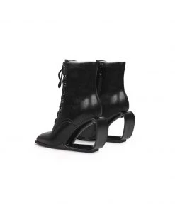 Jady Rose JadyRose | Elevator Wedge-Heel Shoelace Back Leather Boot