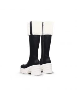 Jady Rose New In Shoes JadyRose | Wool Lined Genuine Leather Chunky Heel Long Boot