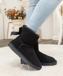 XH New In Shoes SMAIBULUN UGG™ | Ribbon Bow-Back Faux Fur-Lined Suede Boots