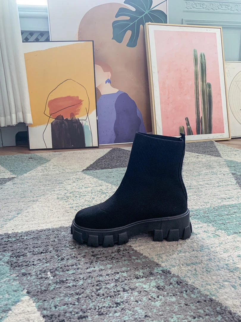 YL En Bloom | Black Ugly Sole Sock Boots 8 YL En Bloom | Black Ugly Sole Sock Boots