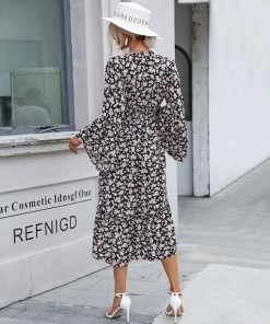 BFZY ANTHEM Flared Sleeve Midi Dress - Black