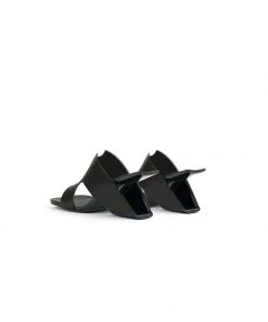 Jady Rose JADYROSE | GIVEN BLACK LEATHER OPEN TOE SLIDE NEW ARRIVALS