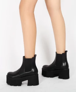 Jady Rose New In Shoes JadyRose | Chunky Heel Shine Black Chelsea Genuine Leather Boots 15 Jady Rose New In Shoes JadyRose | Chunky Heel Shine Black Chelsea Genuine Leather Boots