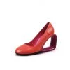 Jady Rose NEW ARRIVALS JadyRose | Open Triangle-Heel Leather Pump - Orange