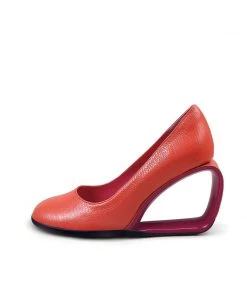 Jady Rose NEW ARRIVALS JadyRose | Open Triangle-Heel Leather Pump - Orange