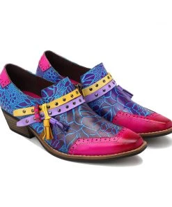 NEW ARRIVALS SOFFIA | Flower-Accent Genuine Leather Booties Oxford Shoes