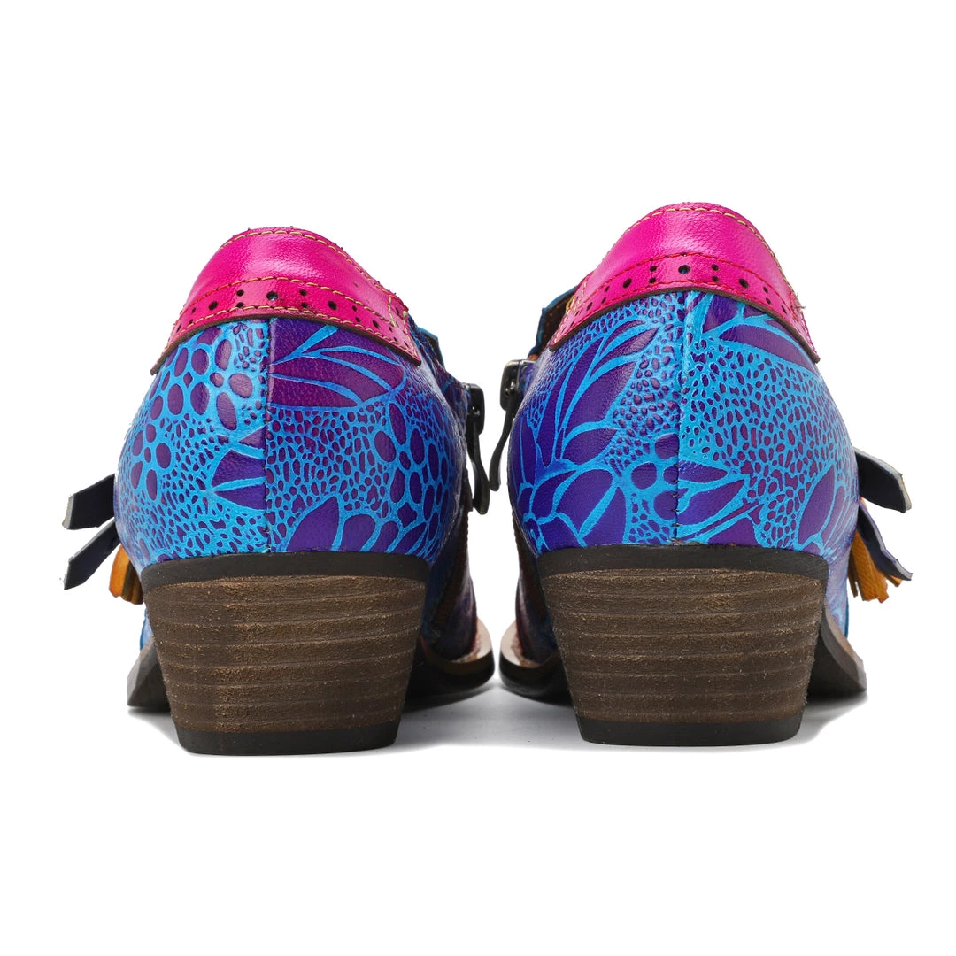 NEW ARRIVALS SOFFIA | Flower-Accent Genuine Leather Booties Oxford Shoes 7 NEW ARRIVALS SOFFIA | Flower-Accent Genuine Leather Booties Oxford Shoes