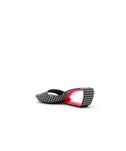 Jady Rose JadyRose | Open Twisted-Heel Leather Slide Sandal - Blue Dot NEW ARRIVALS