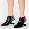 Jady Rose New In Shoes JadyRose | Blue Red Contrast Elevator Heel Ankle Boot