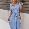 DY NEW ARRIVALS LORRIE SHIRT MIDI DRESS - SKY BLUE