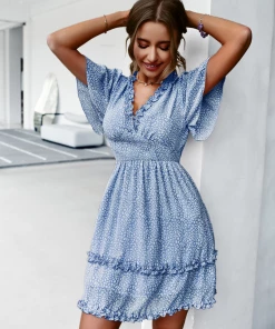 DY NEW ARRIVALS MAGDALEINE DRESS - SKY BLUE