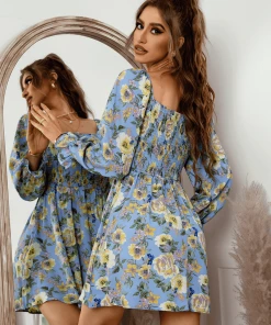 DY MORA MINI DRESS - BLUE FLORAL NEW ARRIVALS