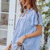 DY ROSENDA GINGHAM TOP - BLUE