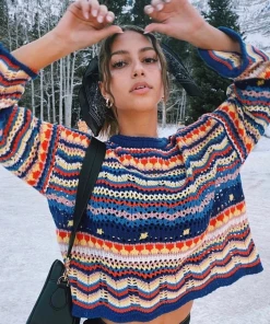 MY Smaibulun Doll | MARMO Zig Zag Crochet Knit Top - Blue NEW ARRIVALS