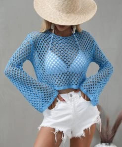 MY AIDA CROCHET KNIT TOP - BLUE NEW ARRIVALS