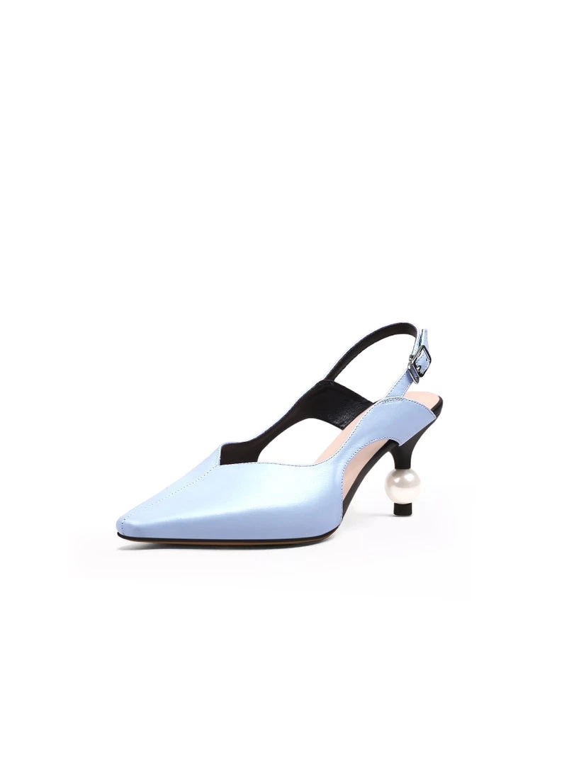 Jady Rose JadyRose | Pearl Kitten Heel Leather Slingback Blue NEW ARRIVALS 4 Jady Rose JadyRose | Pearl Kitten Heel Leather Slingback Blue NEW ARRIVALS