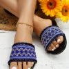 HT En Bloom | SAPPHIRE BLUE EMBROIDERED SLIDES