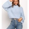 MY Smaibulun | LORINA Blue Lantern Sleeve Knit Top New In Clothing