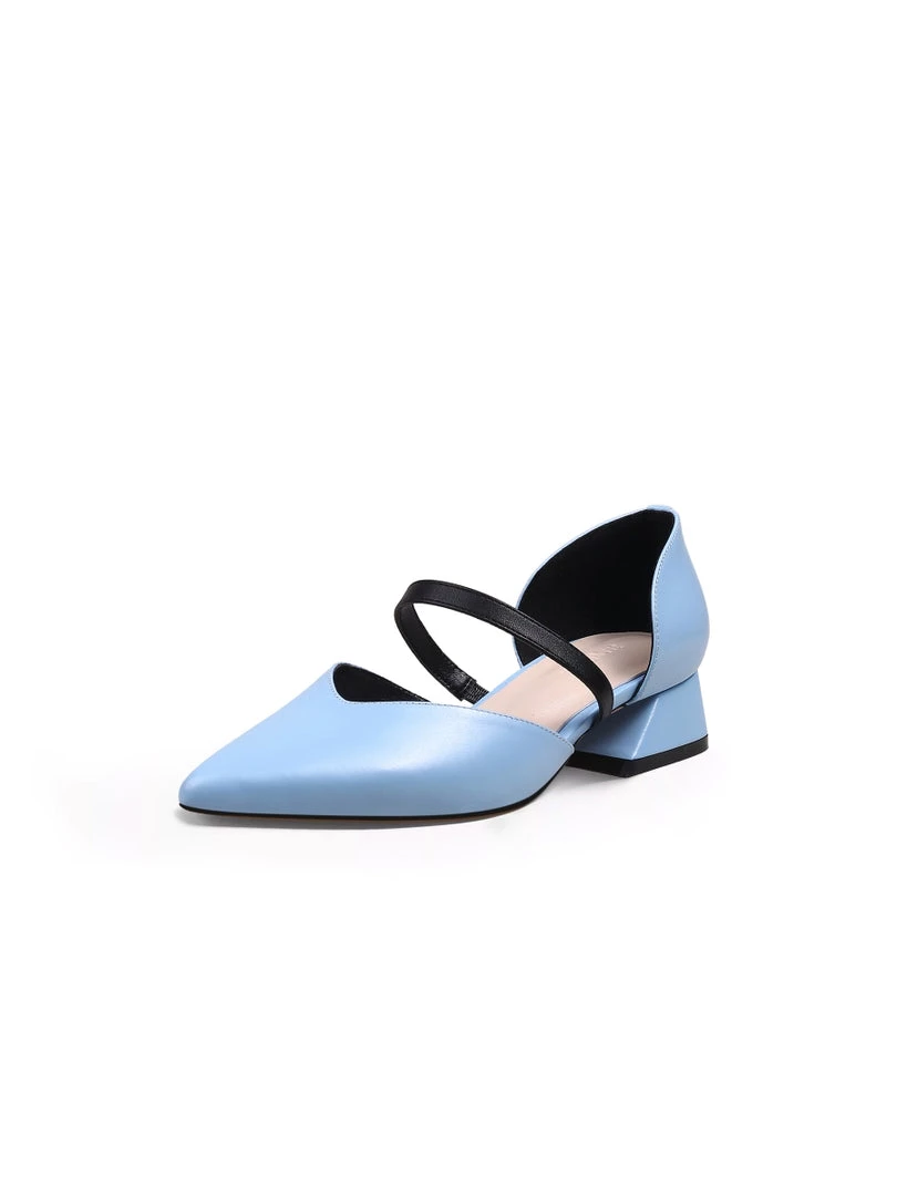 Jady Rose NEW ARRIVALS JadyRose | Strap-Detail Leather D'Orsay Pump Sky Blue 4 Jady Rose NEW ARRIVALS JadyRose | Strap-Detail Leather D'Orsay Pump Sky Blue
