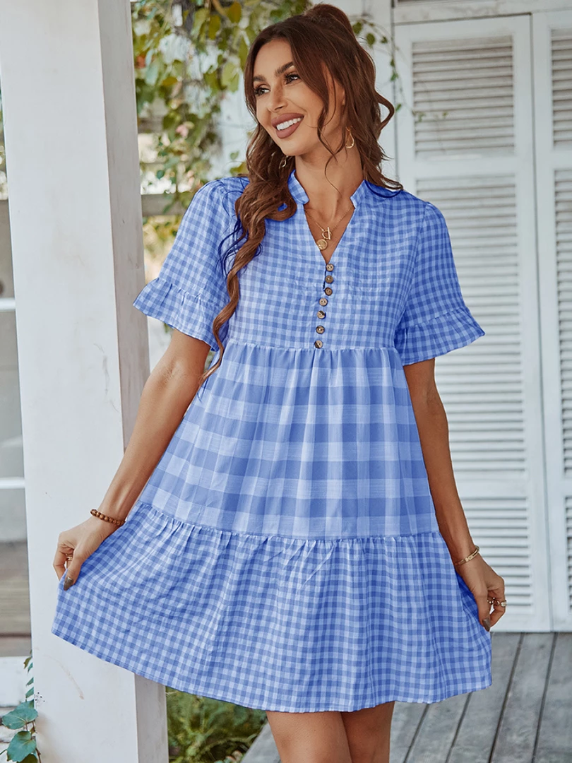 DY GENISTA French Doll Mini Dress - Blue 1 DY GENISTA French Doll Mini Dress - Blue