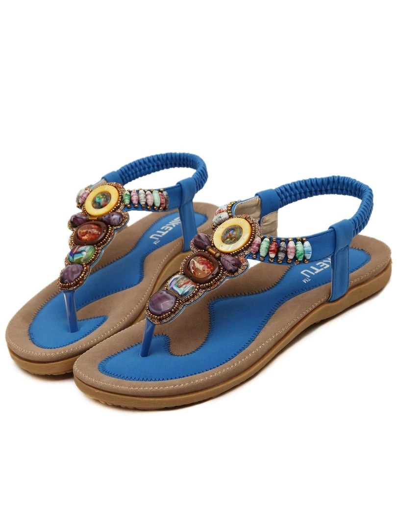 SIKETU | BLUE BEADED SANDAL 1 SIKETU | BLUE BEADED SANDAL
