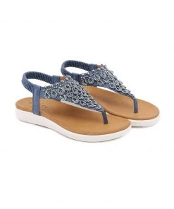 SIKETU | BLUE V-STRAP RHINESTONE SANDAL NEW ARRIVALS