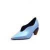 Jady Rose NEW ARRIVALS JadyRose | Scalloped Edges-Curve Shaped Leather Pumps - Blue