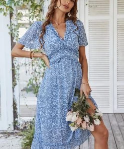 DY ROSALINDA MIDI DRESS - SKY BLUE New In Clothing