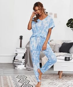 New In Clothing JUMARA LOUNGEWEAR SET - BLUE TIE DYE