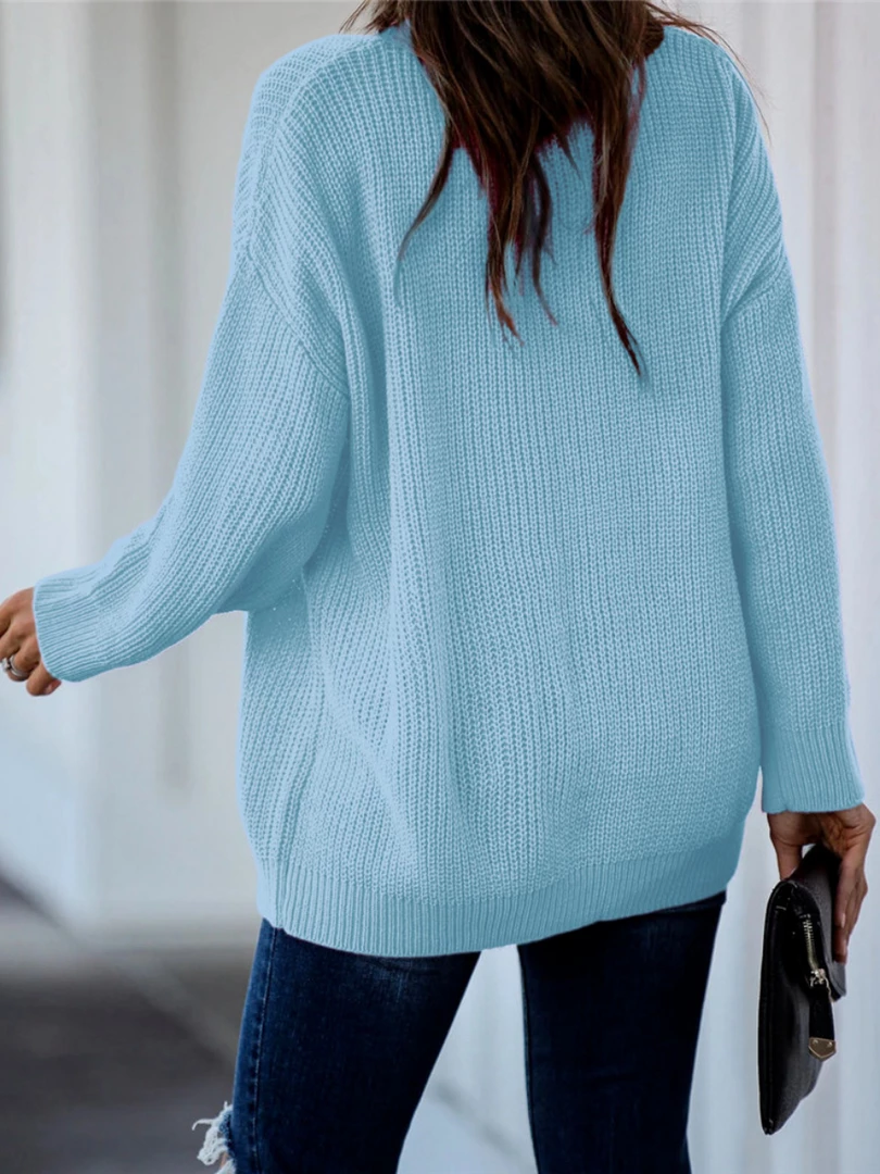 MY Smaibulun | COLENA Baby Blue Cut Out V-neck Pullover New In Clothing 2 MY Smaibulun | COLENA Baby Blue Cut Out V-neck Pullover New In Clothing