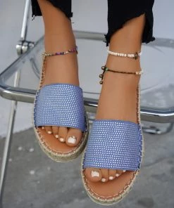 HT En Bloom | Rhinestone Upper Straw Matt Sole Sandal NEW ARRIVALS