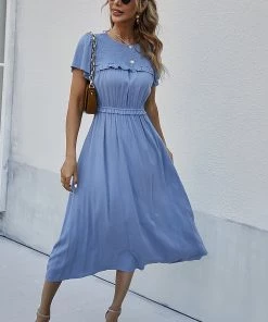 DY IOLANA Midi Dress - Maya Blue