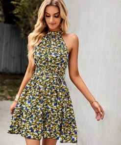DY BONAFIQUE MINI DRESS - BLUE FLORAL