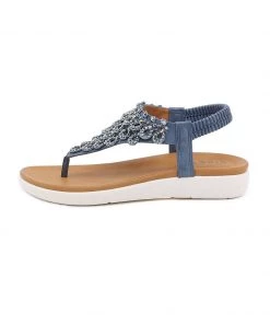 SIKETU | BLUE V-STRAP RHINESTONE SANDAL NEW ARRIVALS