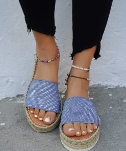 HT En Bloom | Rhinestone Upper Straw Matt Sole Sandal NEW ARRIVALS