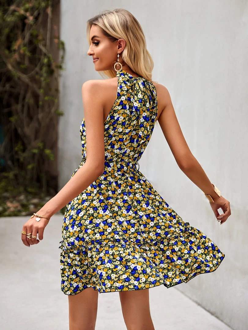 DY BONAFIQUE MINI DRESS - BLUE FLORAL 3 DY BONAFIQUE MINI DRESS - BLUE FLORAL