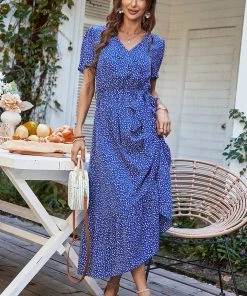 DY LEENA MIDI DRESS - BLUE PRINT NEW ARRIVALS