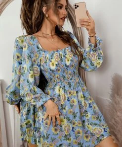DY MORA MINI DRESS - BLUE FLORAL NEW ARRIVALS