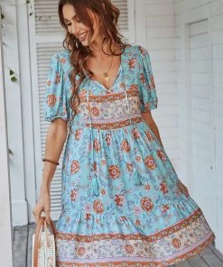 DY AURINA BOHO DRESS - BLUE PRINT 8 DY AURINA BOHO DRESS - BLUE PRINT