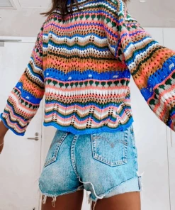 MY Smaibulun Doll | MARMO Zig Zag Crochet Knit Top - Blue NEW ARRIVALS