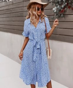 DY NEW ARRIVALS LORRIE SHIRT MIDI DRESS - SKY BLUE 9 DY NEW ARRIVALS LORRIE SHIRT MIDI DRESS - SKY BLUE