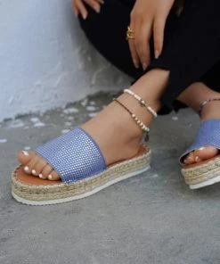 HT En Bloom | Rhinestone Upper Straw Matt Sole Sandal NEW ARRIVALS