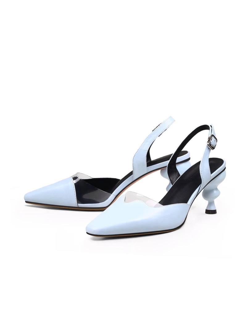 Jady Rose JadyRose | Spiral Kitten Heel Leather Slingback Blue NEW ARRIVALS 1 Jady Rose JadyRose | Spiral Kitten Heel Leather Slingback Blue NEW ARRIVALS