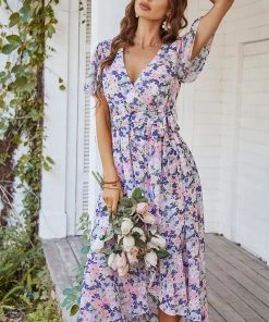 DY New In Clothing BABYLONIA MIDI DRESS - BLUE PRINT