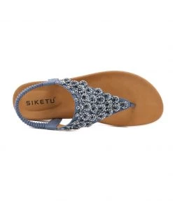 SIKETU | BLUE V-STRAP RHINESTONE SANDAL NEW ARRIVALS