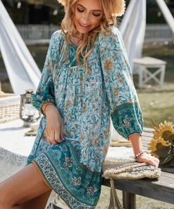 DY AURINA BOHO DRESS - TURQUOISE NEW ARRIVALS 10 DY AURINA BOHO DRESS - TURQUOISE NEW ARRIVALS