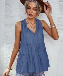 DY New In Clothing TONYA TANK TOP - BLUE 9 DY New In Clothing TONYA TANK TOP - BLUE