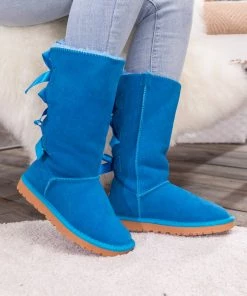 XH New In Shoes SMAIBULUN UGG™ | Triple Back-Bow Blue Leather Suede Boot 13 XH New In Shoes SMAIBULUN UGG™ | Triple Back-Bow Blue Leather Suede Boot
