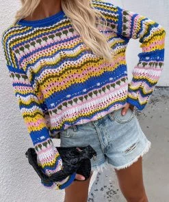 MY Smaibulun Doll | MARMO Zig Zag Crochet Knit Top - Blue NEW ARRIVALS