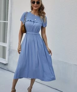 DY IOLANA Midi Dress - Maya Blue